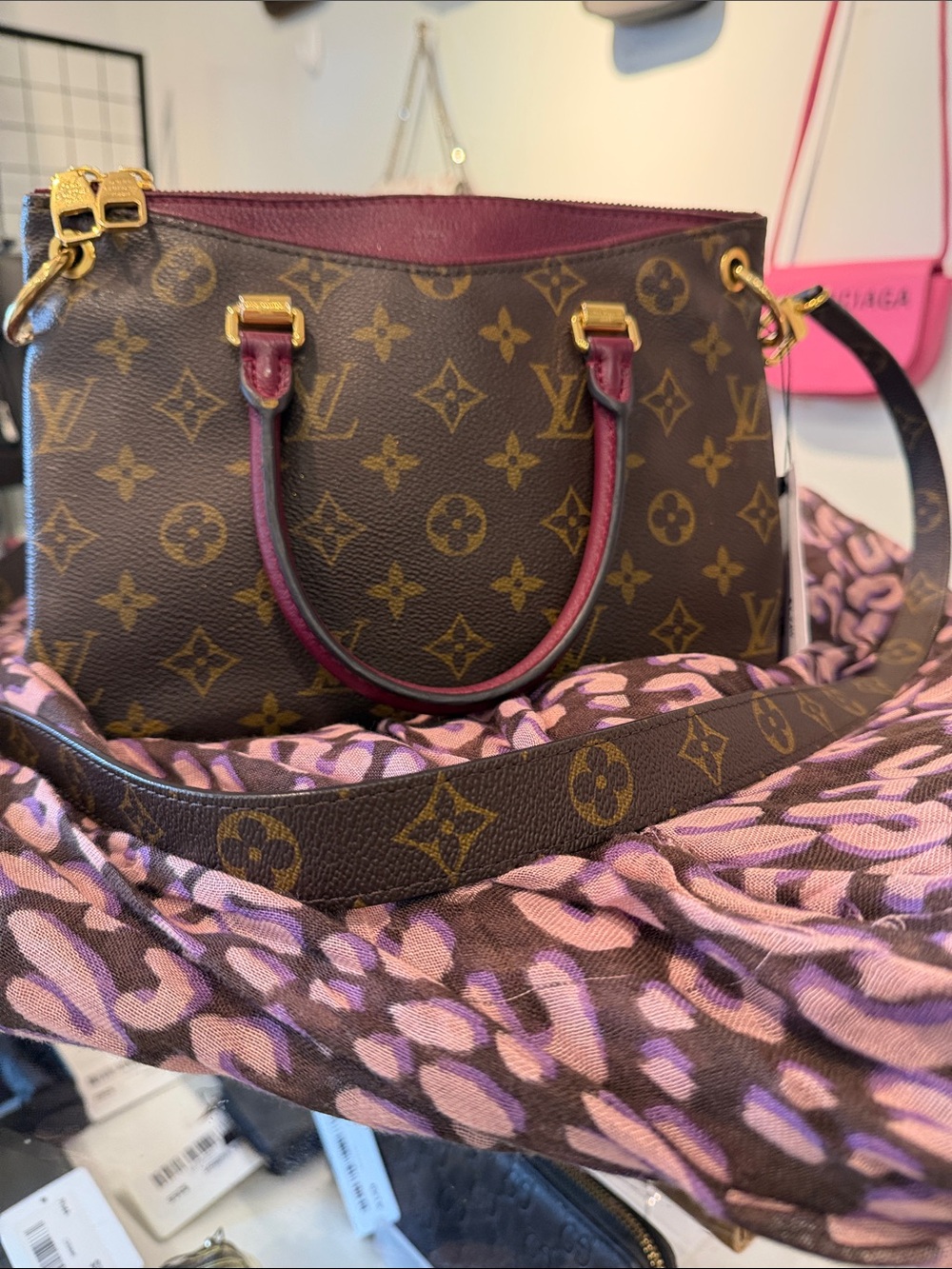 Louis Vuitton Pallas BB Monogram & Burgundy Crossbody - FREE Shipping